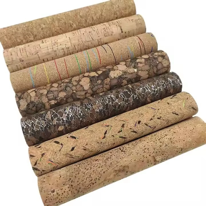 Portugal Wood Grain Colored Cork PU Leather PVC Fabric Material For Making CoverDIY AccessoriesHandbagClothing
